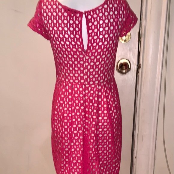 BETSEY JOHNSON HOT PINK CROCHET DRESS - Picture 9 of 9